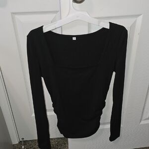 Elegant Black Long Sleeve Women's Top